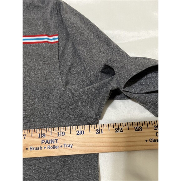 FootJoy Titleist Patch Golf Polo Gray Red Stripe Stretch Mens M Performance - Picture 7 of 16